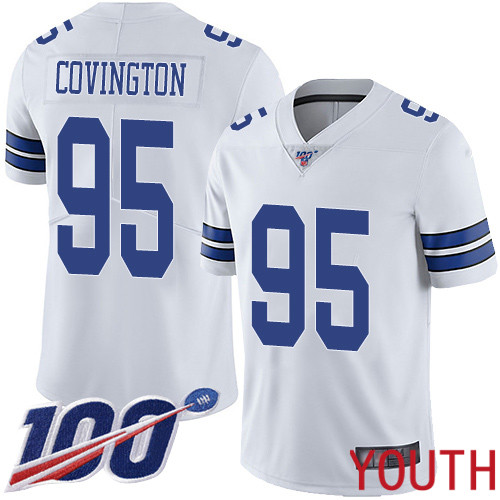 Youth Dallas Cowboys Limited White Christian Covington Road #95 100th Season Vapor Untouchable NFL Jersey
